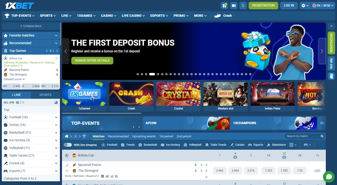 1xBet Sportsbook and Casino Screenshot